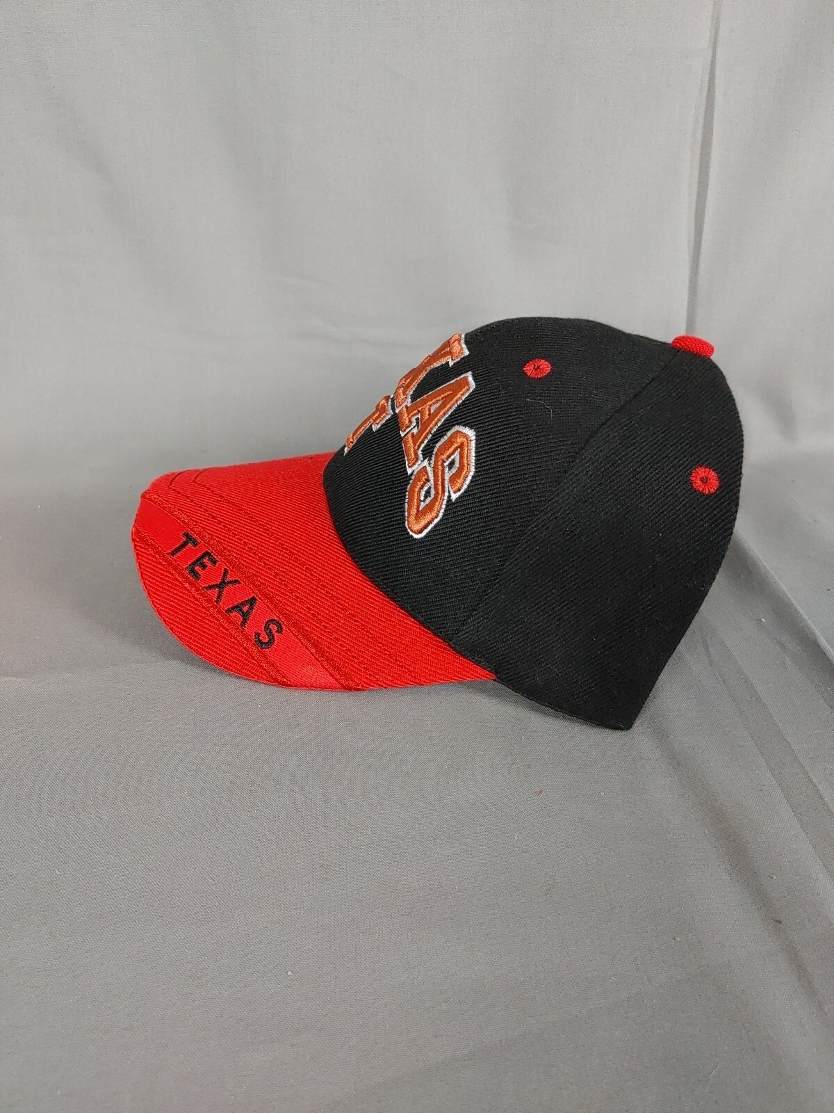 "Texas T" Black & Red Ball Cap Embordered Adjustable New with Tags