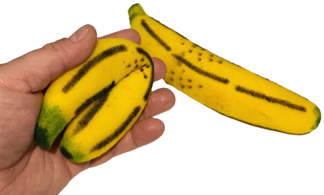MULTIPLYING SPONGE BANANAS 2 Foam Magic Trick Clown Fruit Funny Stage Comedy Set