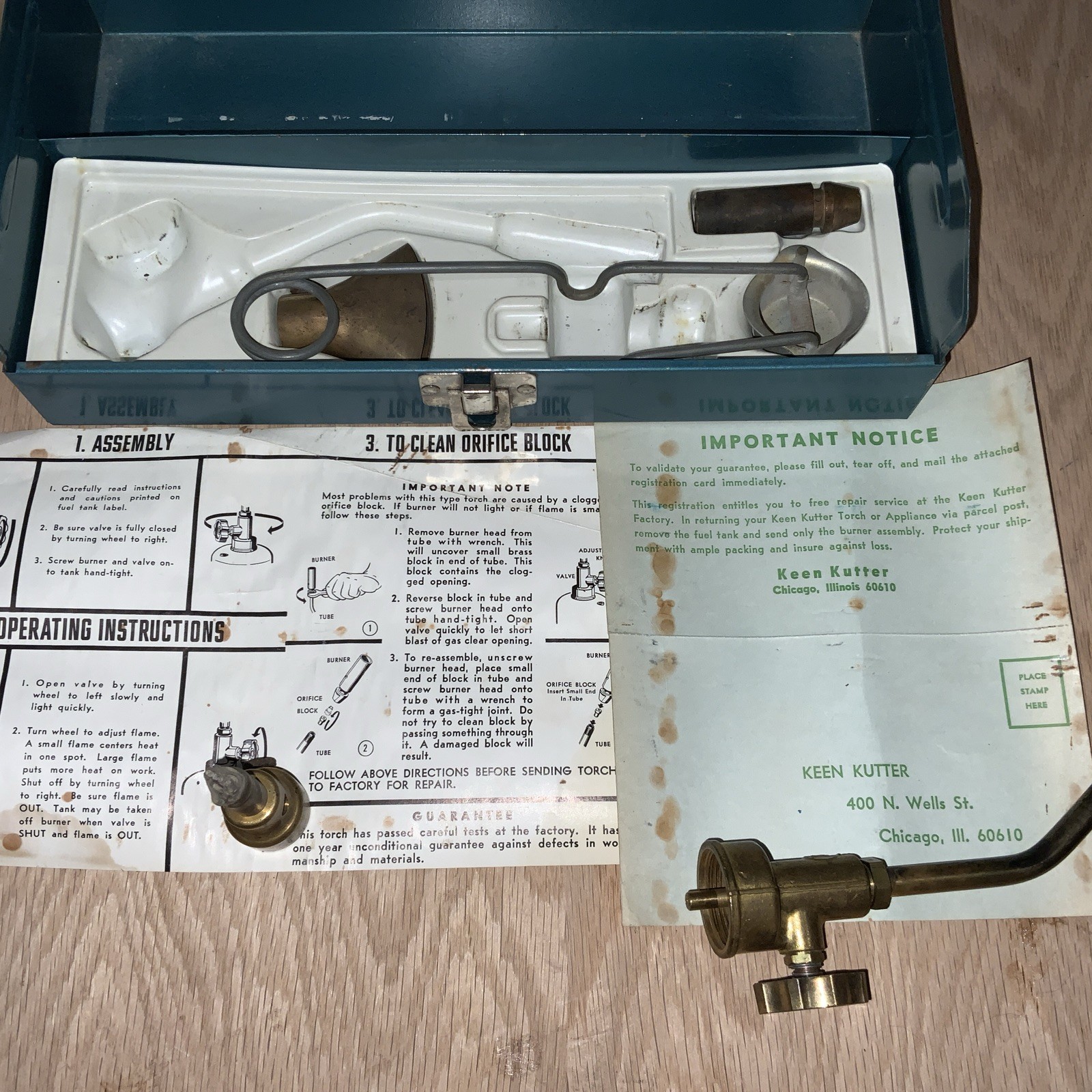 Keen Kutter KK-99 Propane Torch Set Complete With Case