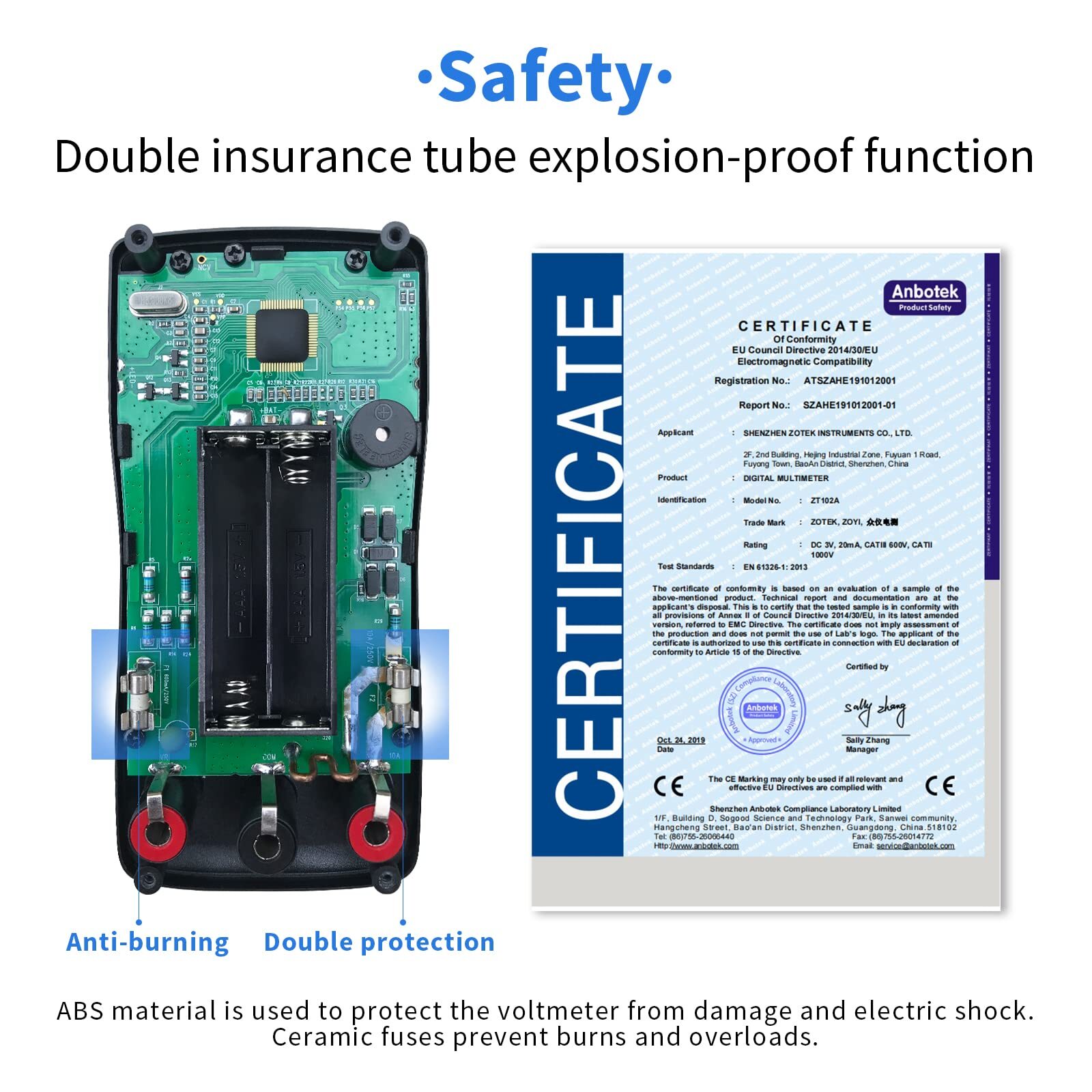 ZOTEK ZT-102A Digital multimeter auto ranging Multimeter Smart+Automatic Rang...