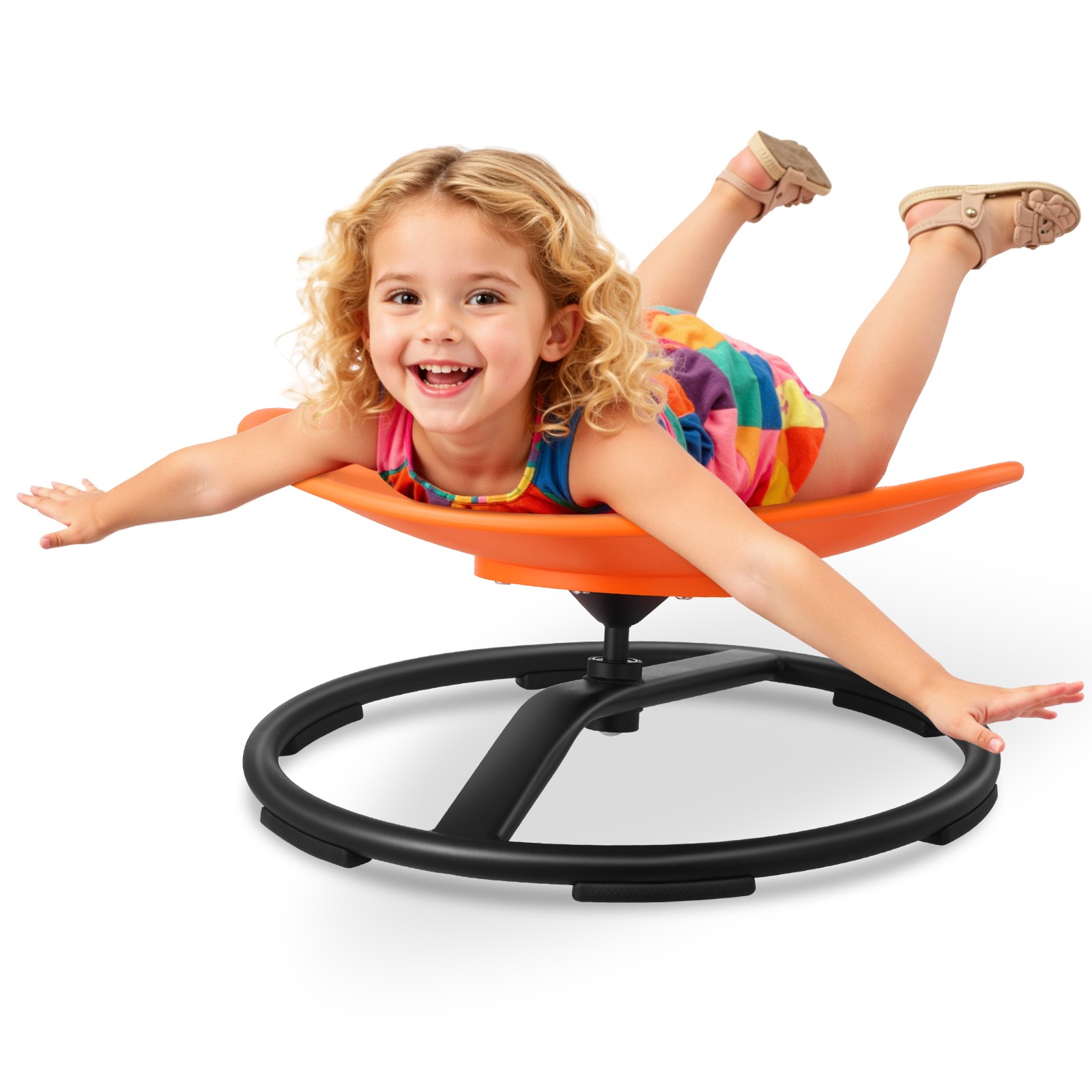 Uimoso Kids Spinning Chair 220 lbs Non Slip Sensory Swivel Chair Round Orange