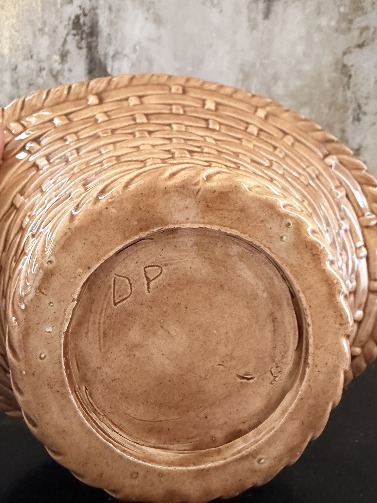 Large Brown Ceramic Basket