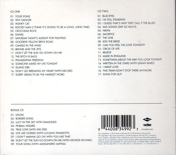 Elton John – Greatest Hits 1970-2002 3 CD Set - Limited Edition