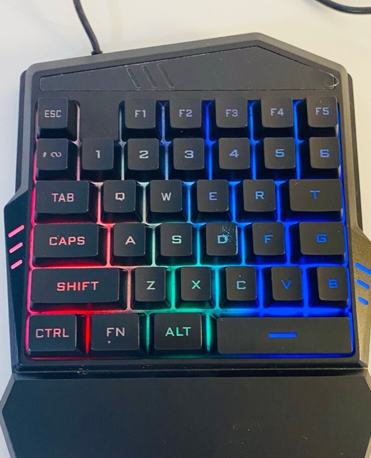 BUGHA One Handed Gaming Keyboard Black Wired USB Tested Working