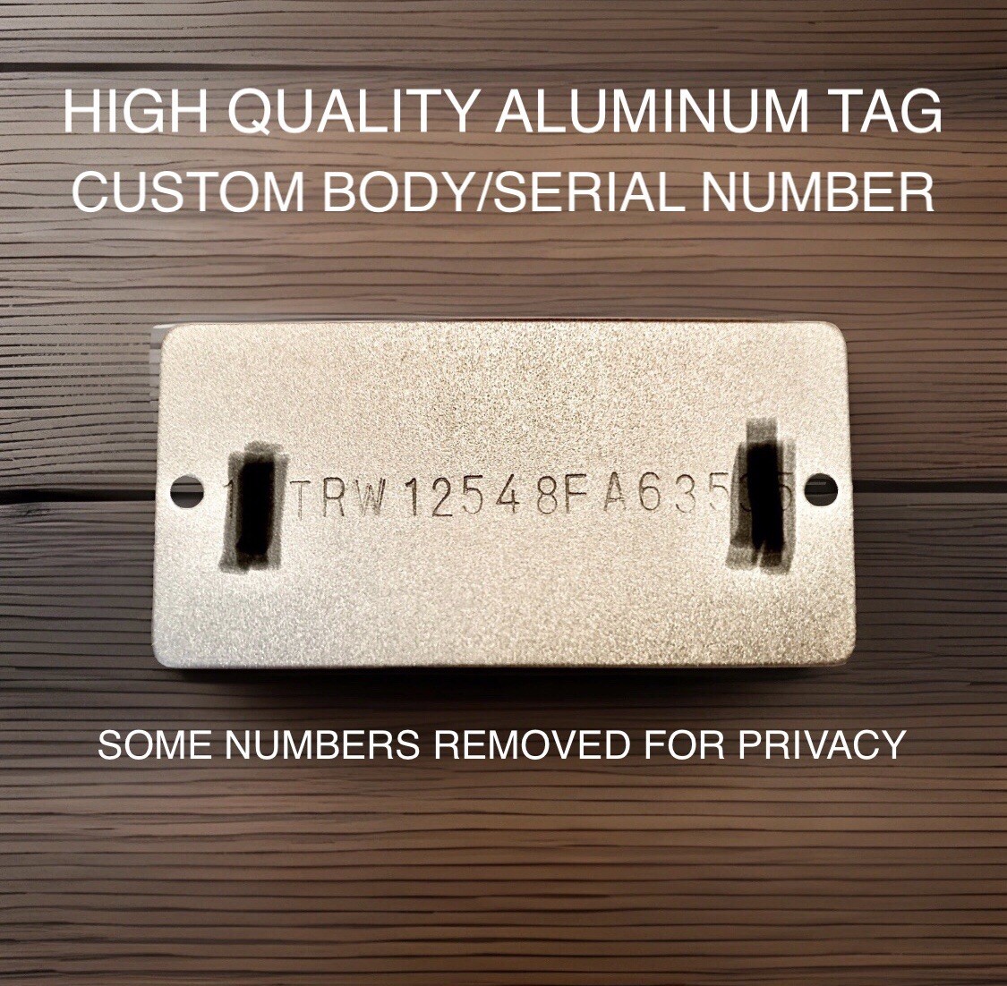 Serial Number Stamping Service Not Engraved Engine Body Hull Number Aluminum Tag