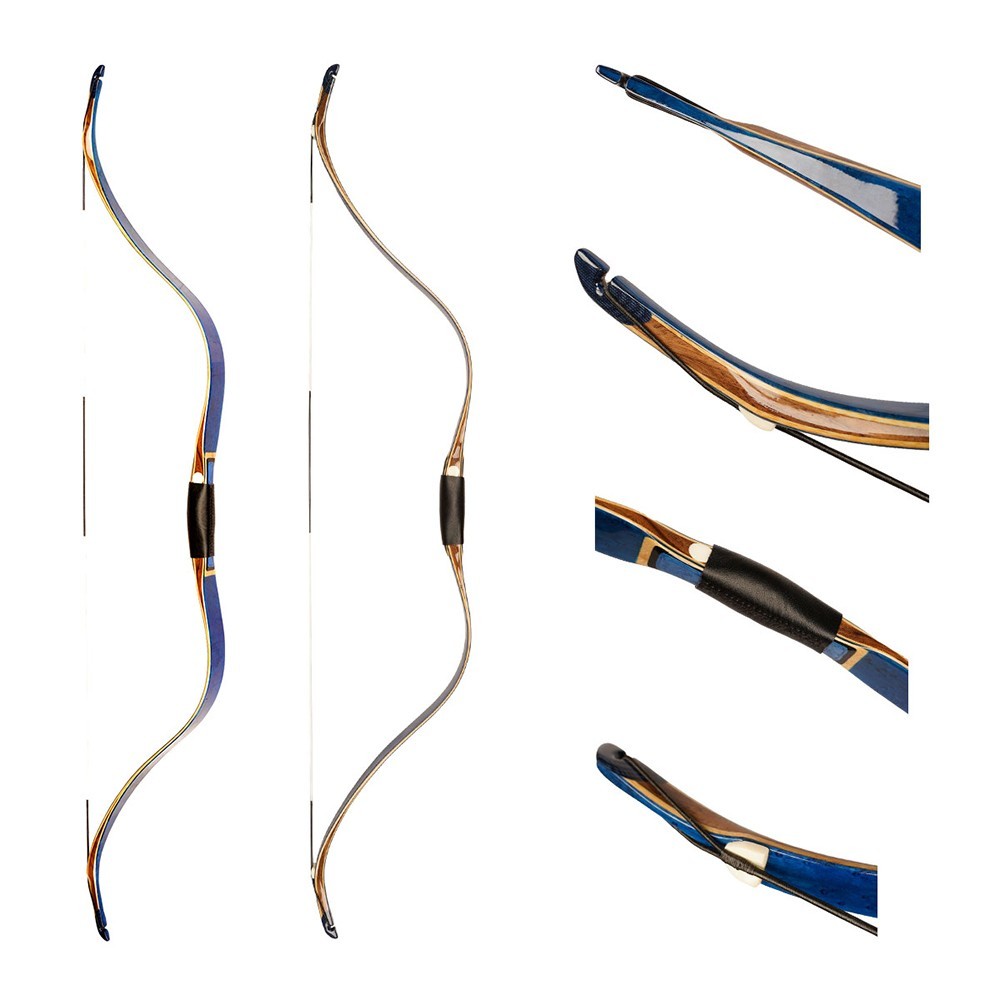 35lbs Recurve Bow 54" Tatar Traditional Bow Blue Brid Eyes Hunting Bow for Adult