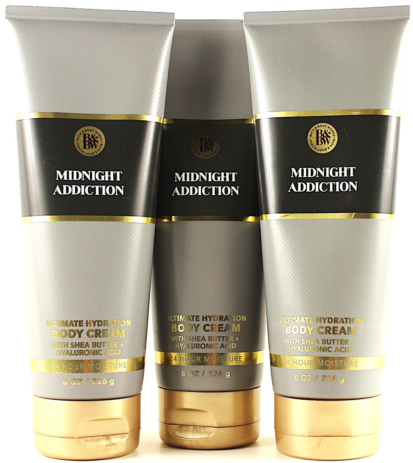 QTY 3 - Bath & Body Works MIDNIGHT ADDICTION Body Cream Lotion Moisturizer 8oz
