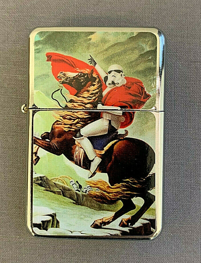 Majestic Trooper on Horse Flip Top Oil Lighter Windproof