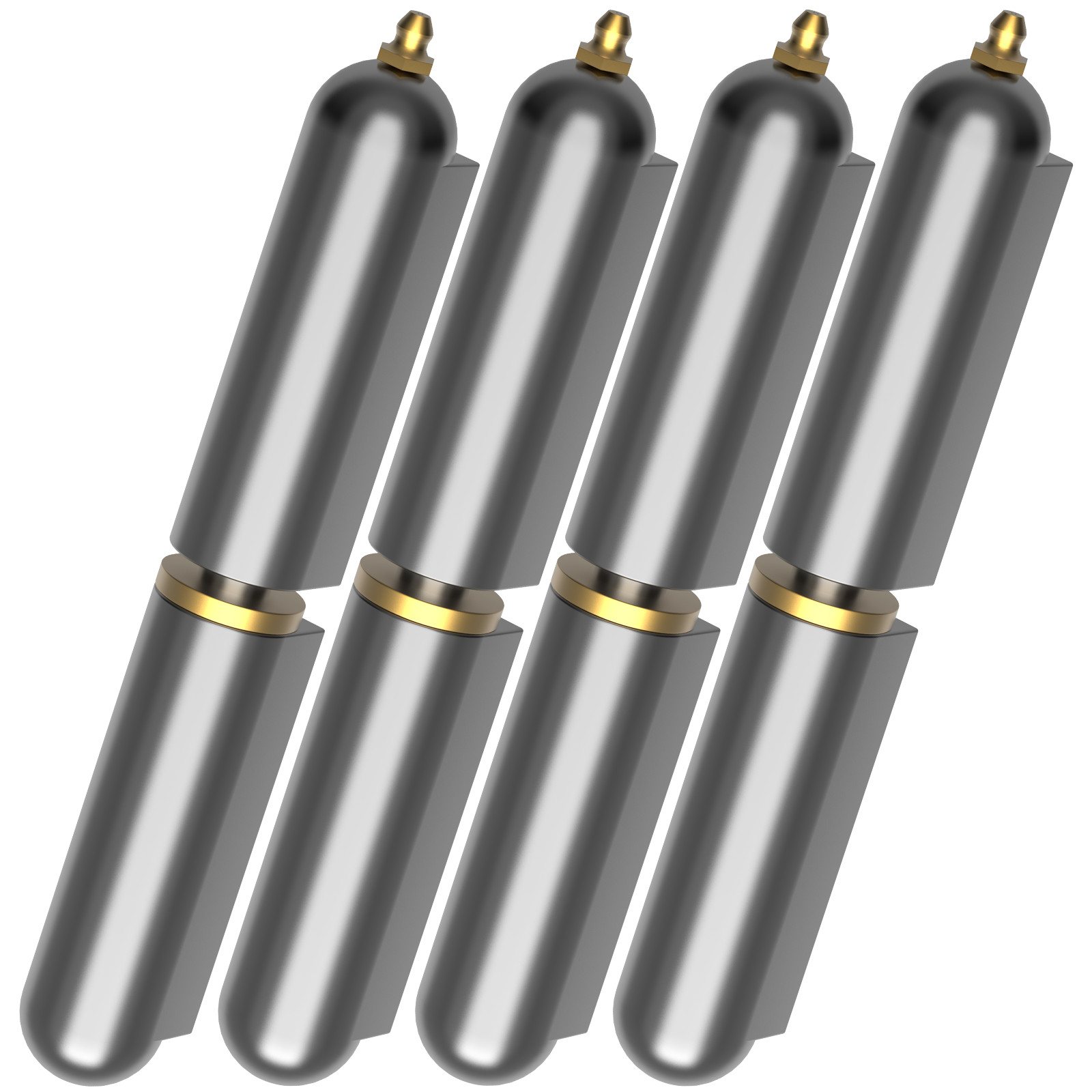 4 Pack Weld On Hinges, Heavy Duty Gate Barrel Hinges with Grease Fitting
