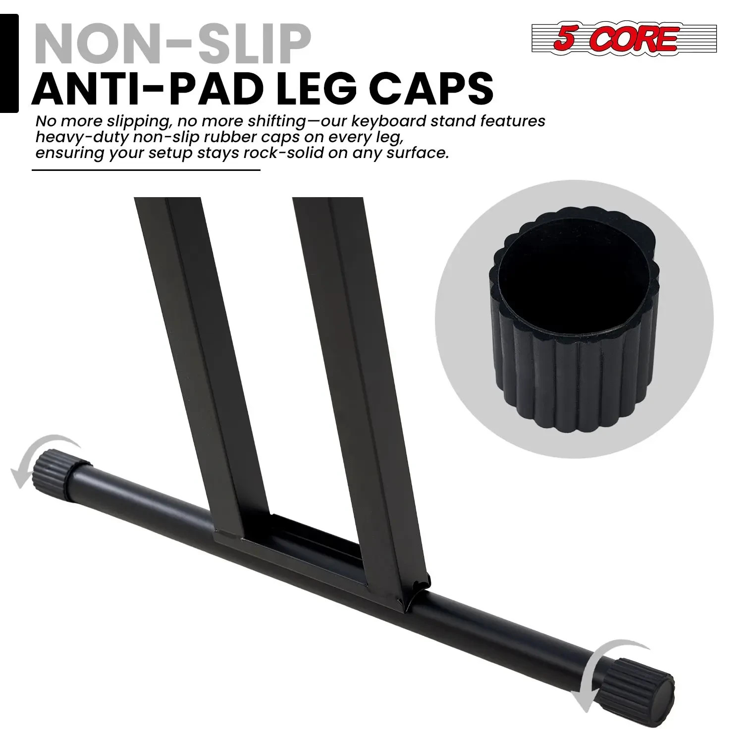 5 Core Keyboard Stand Dual X Shape Adjustable Foldable Key Board Pianos Stands