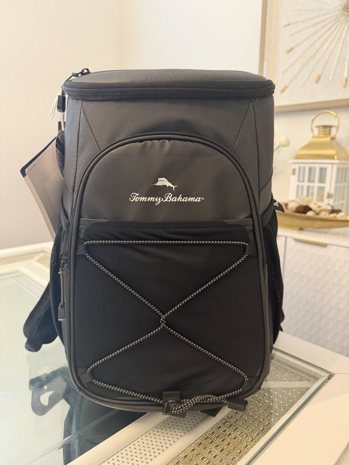 Tommy Bahama 24 Cans Ice Backpack Cooler With Deep Freeze Insulation Black NWT