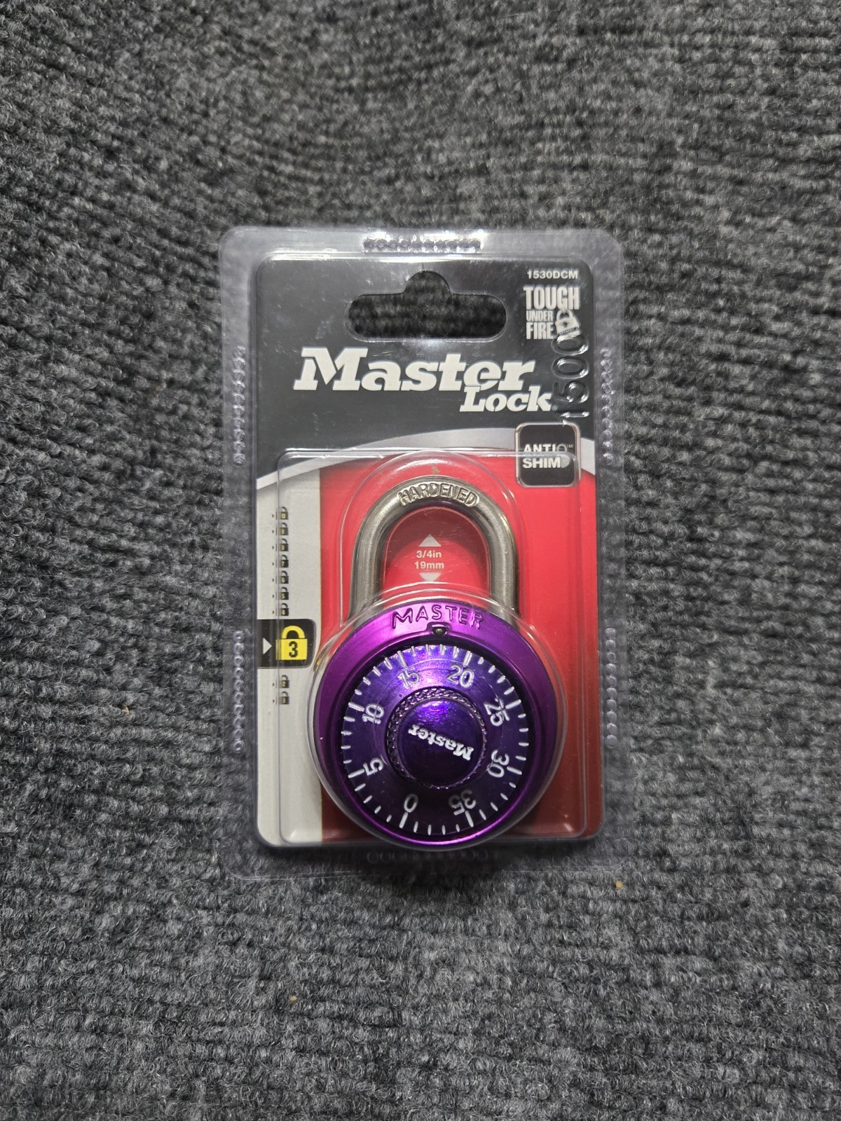 Master 1530DCM Combination Padlock Purple Steel Indoor Outdoor Not Resettable