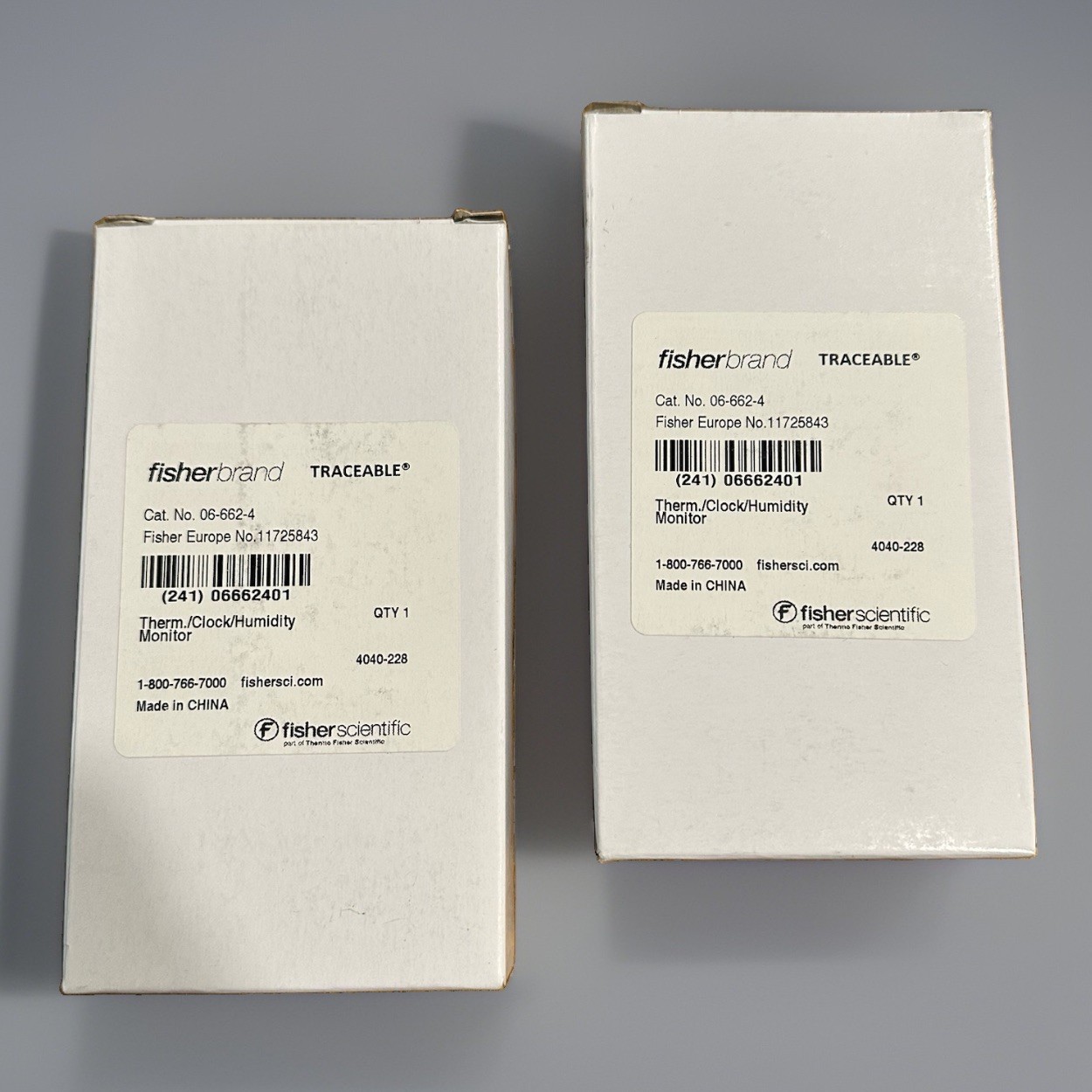 FISHERBRAND TRACEABLE 4040-228 Thermometer/Clock/Humidity Monitor *Lot of 2*