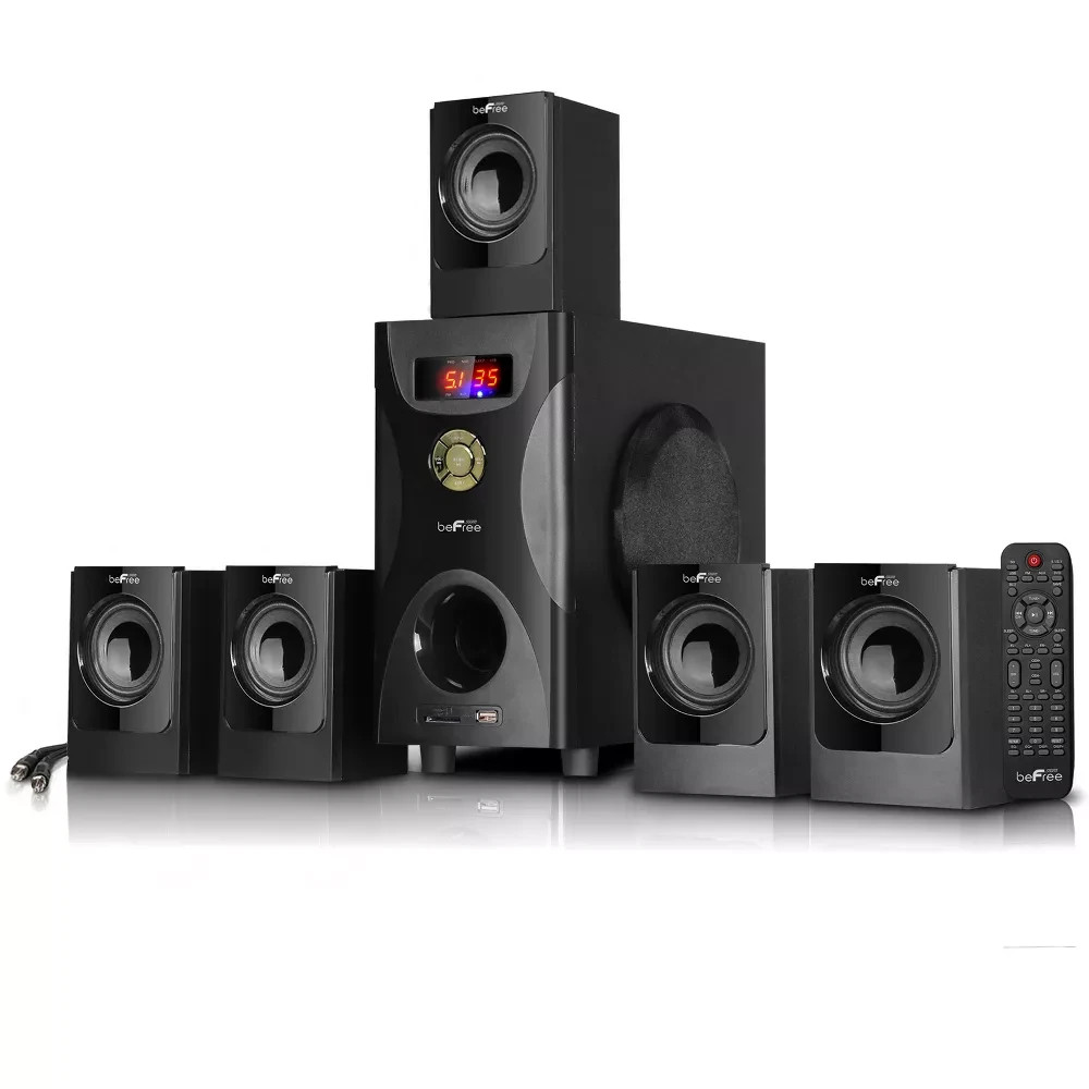beFree 5.1 Channel Surround Sound Speaker System w Remote USB SD Bluetooth FM
