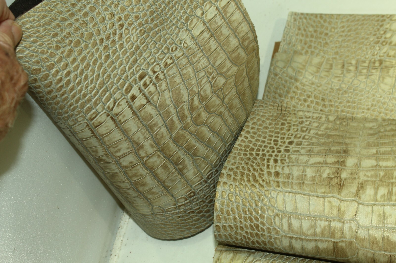 Golden Tan Croc (Various Sizes) Thin but slightly stiff ZE 79