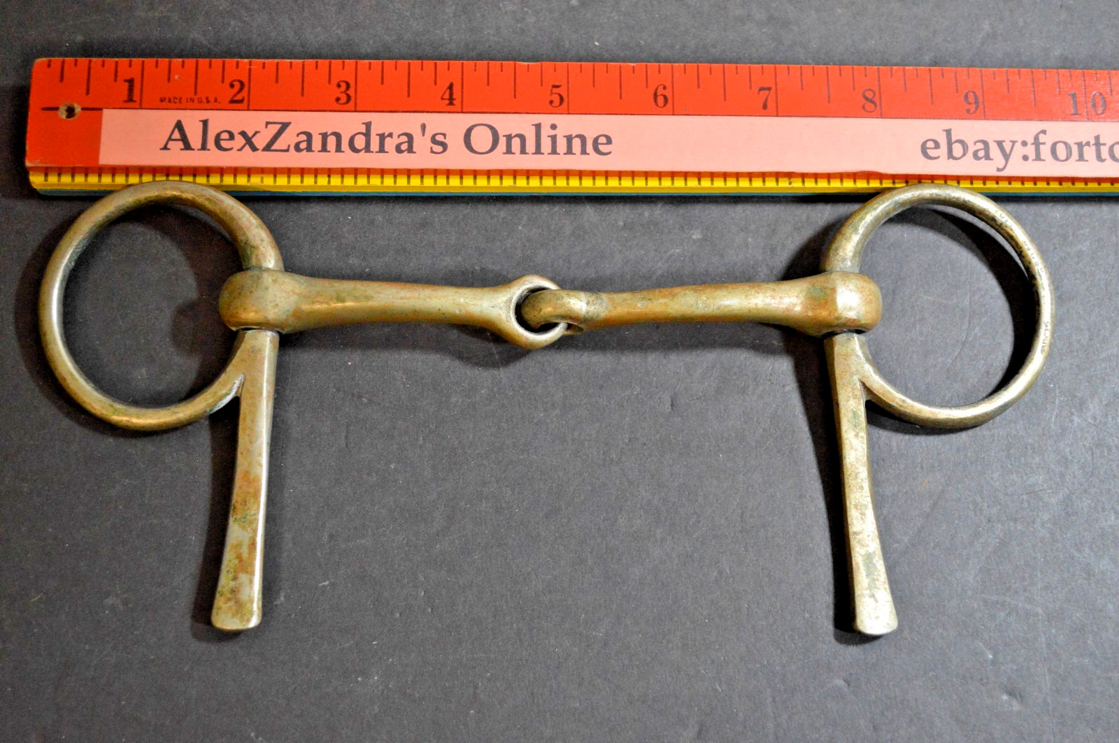 Vintage Horse Unmarked Tack Half Cheek Driving Bit Brass
