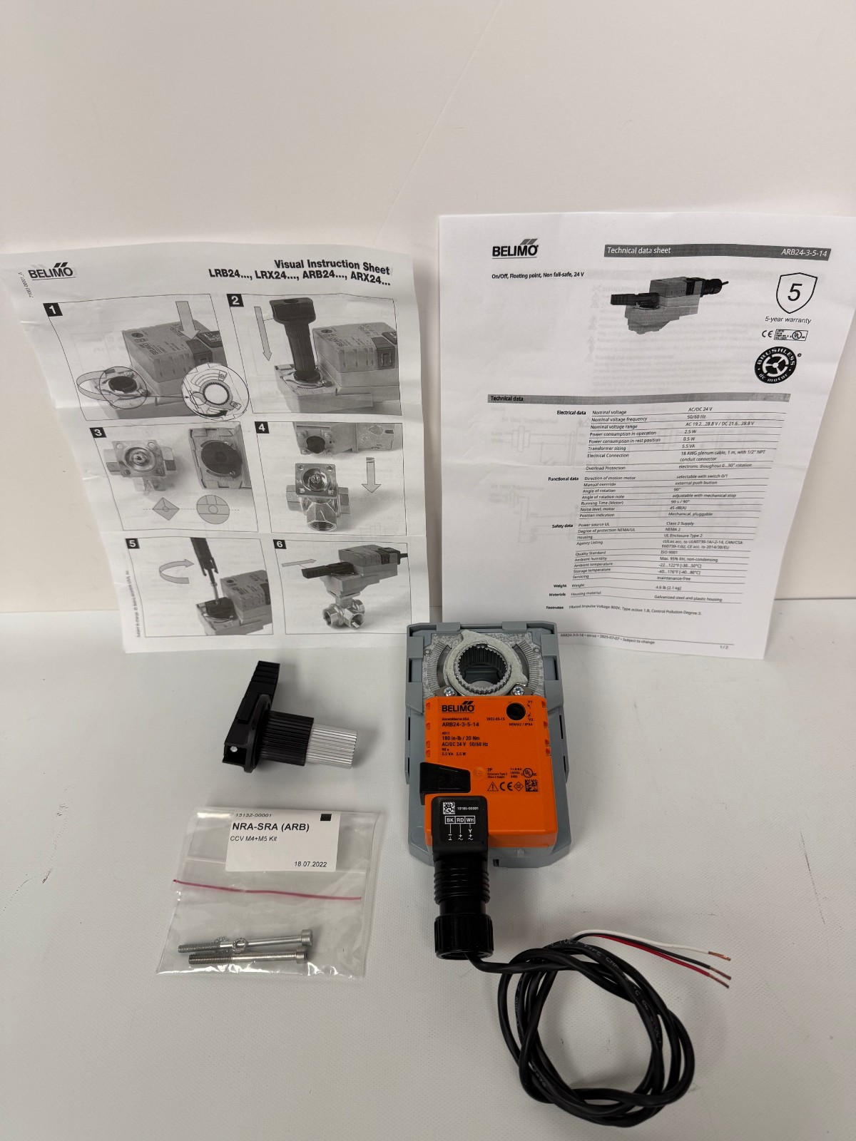 BELIMO ARB24-3-5-14 VALVE ACTUATOR 24V NON FAIL-SAFE FLAOTING POINT NEW NO BOX