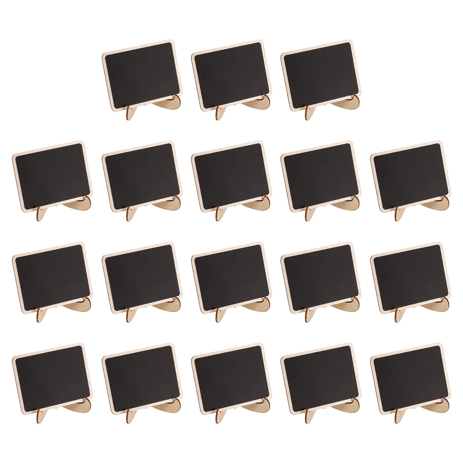 Mini Chalkboard Signs Small Blackboard Labels W Stand Wooden Square, 18pcs