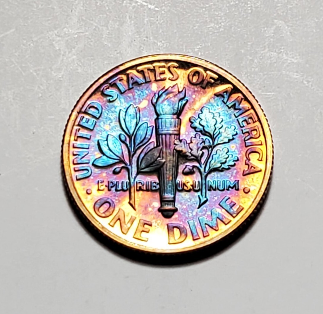 TONED 1999 S ROOSEVELT DIME CLAD PROOF UNC #C7669
