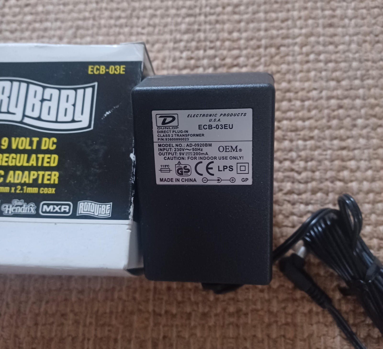Cry baby pedal ECB-O3E A adapter