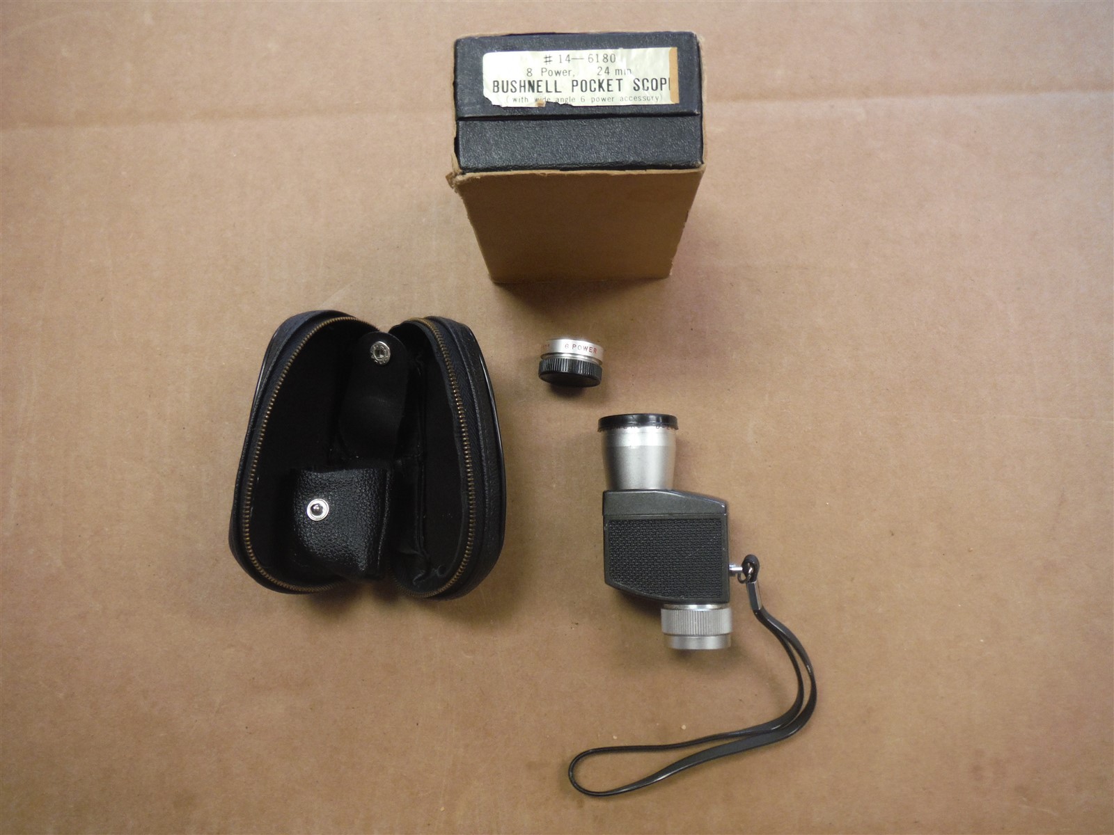 Vintage Bushnell 8 Power Pocket Scope,#14-6180 With 6 Power Accessory Lens *R251