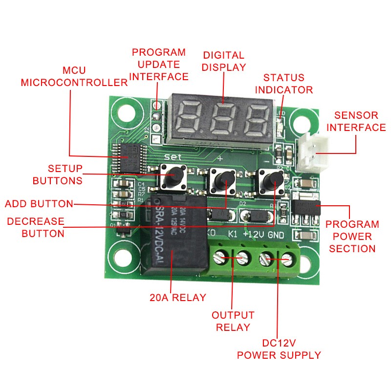 Digital Thermostat W1209 Temperature Controller -50-110°C DC12 W1209 Digital
