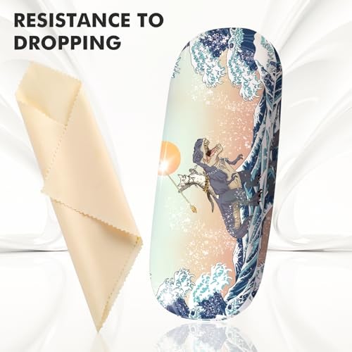Glasses Case Hard Shell,Portable Protective Eyeglasses Case, Dinosaur Cat