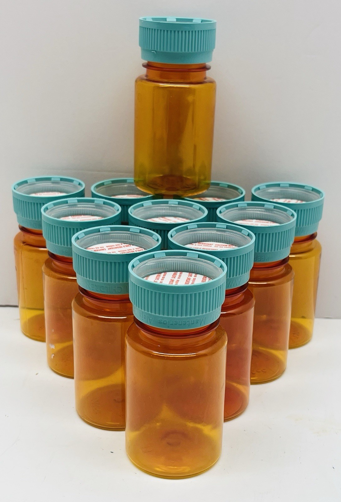 RX Amber Prescription Bottles Bottle Storage Beads Crafts Fishing 11 Lot