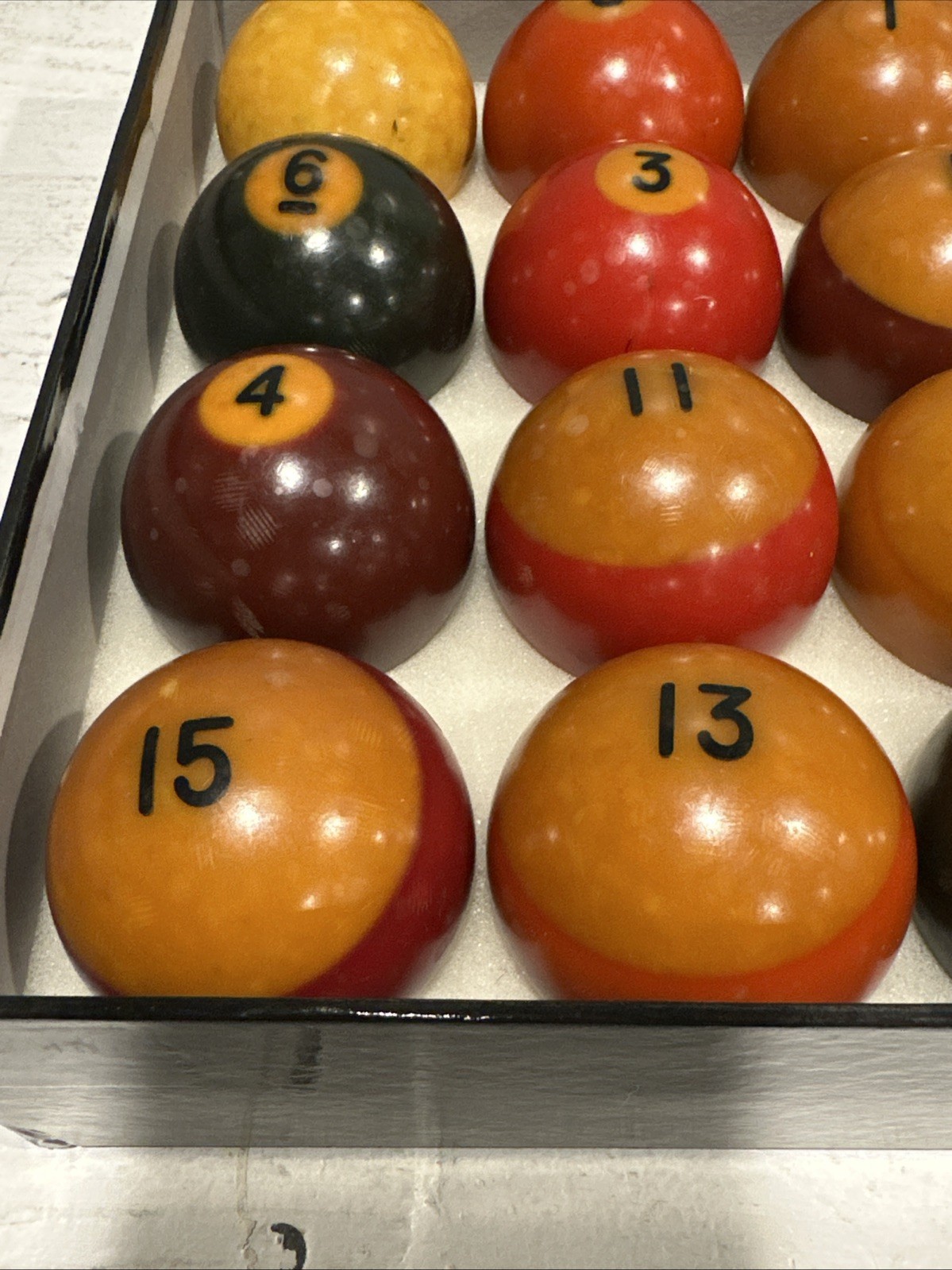 Butterscotch Multicolor Bakelite Billiard Balls Set 16 Pc 2" Pool Game Ball Set