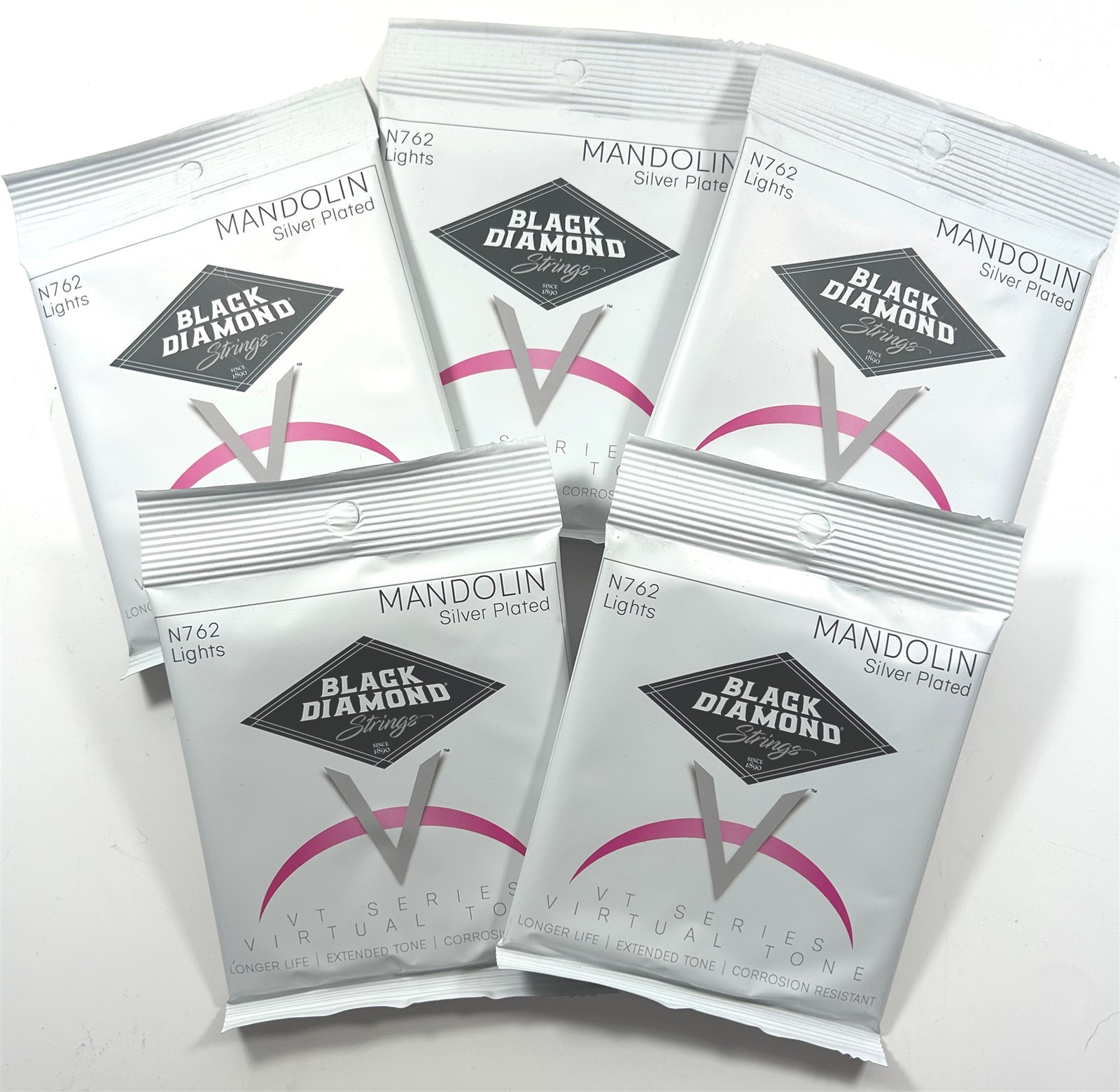 Black Diamond Mandolin Strings 5 Sets Silver Wound Loop End .0095-.035