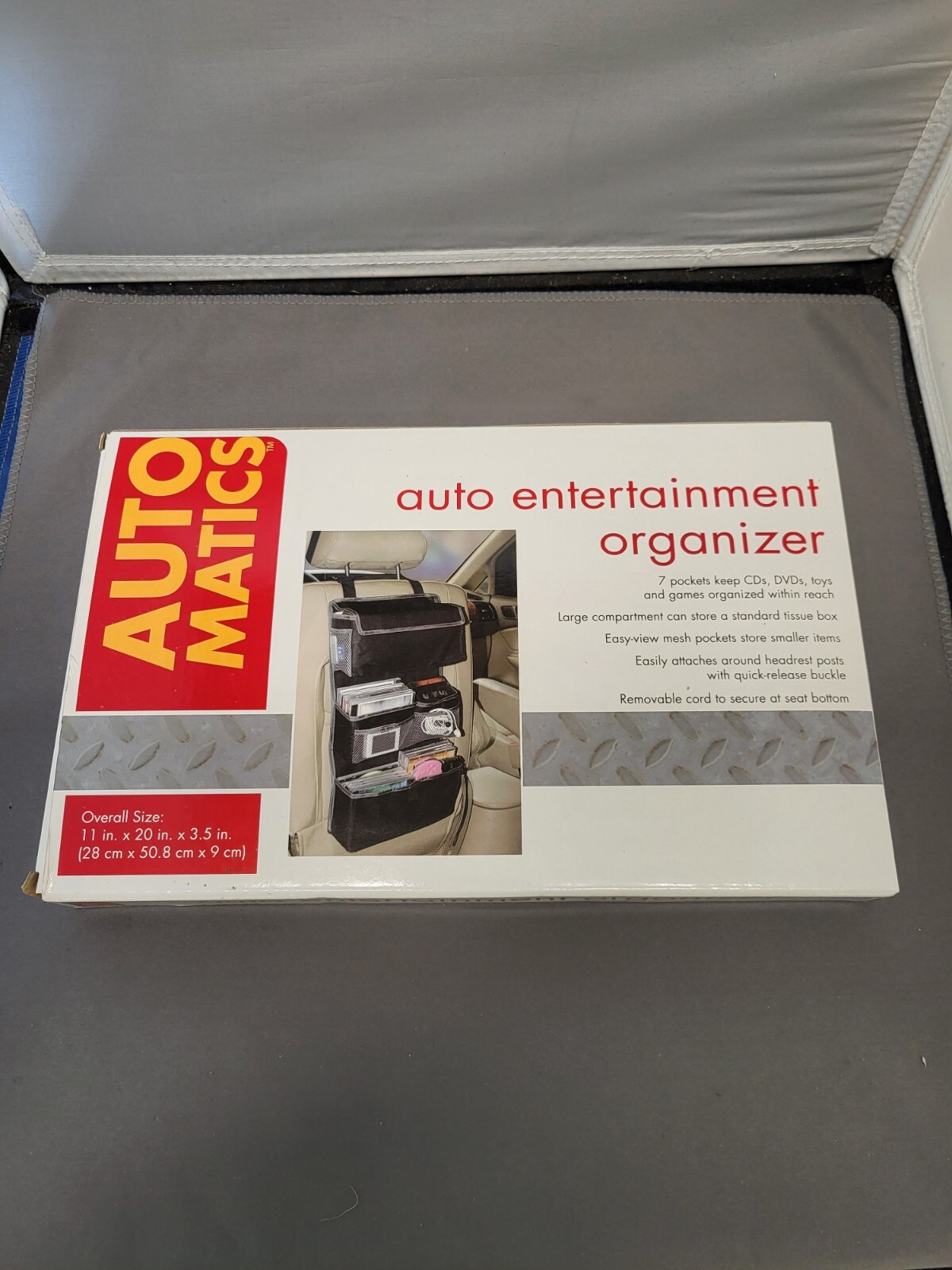 Auto Entertainment Organizer - 7 Pockets 11x20x3.5 Inch