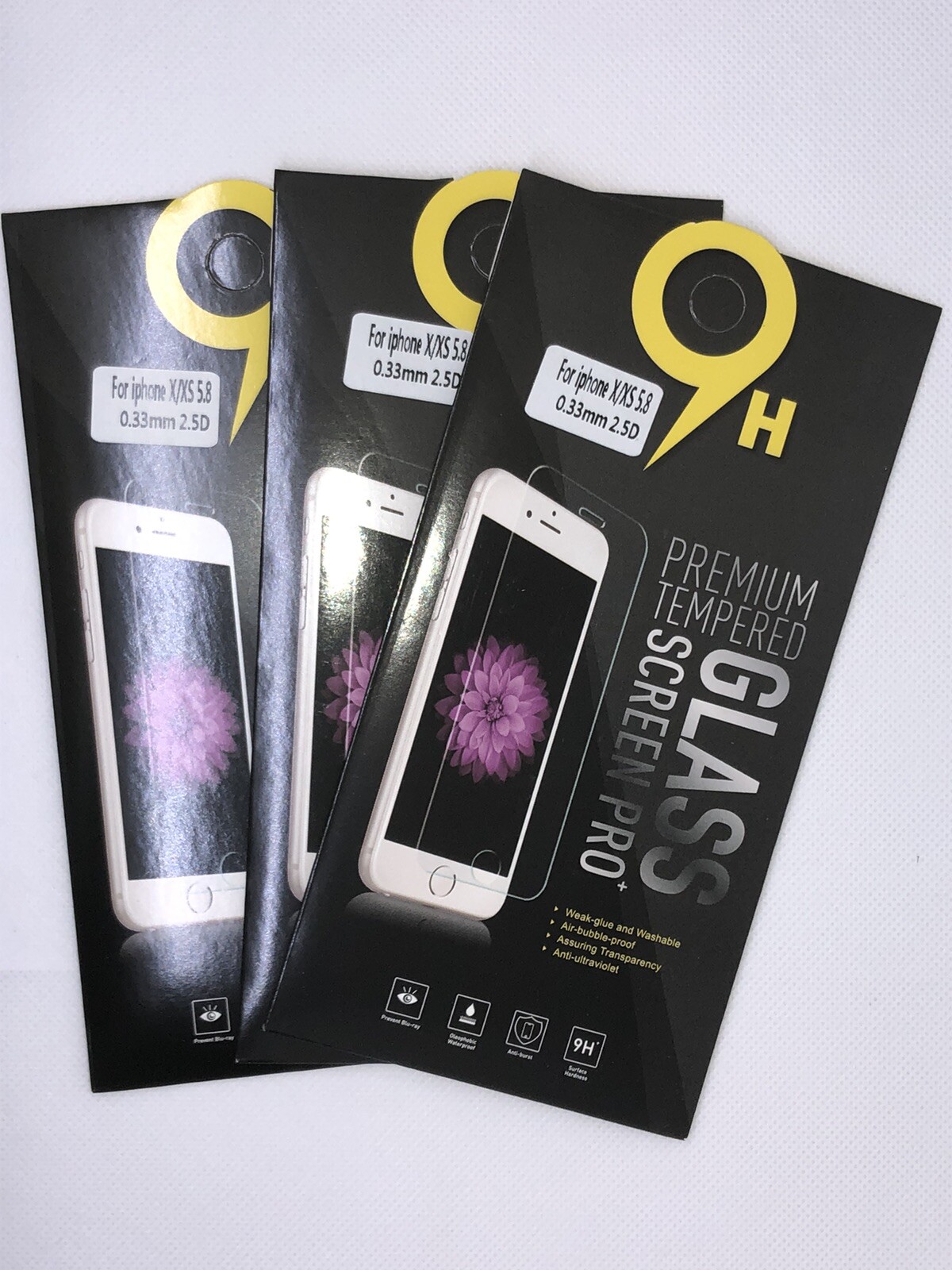 USA Stock Premium Real Screen Protector Tempered Glass For iPhone X XS