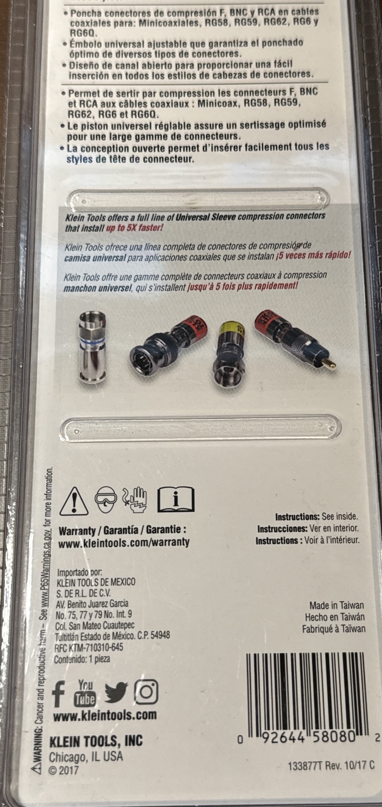 Compression Crimper Compact Klein Tools, VDV211-048 Multi-Connector NEW