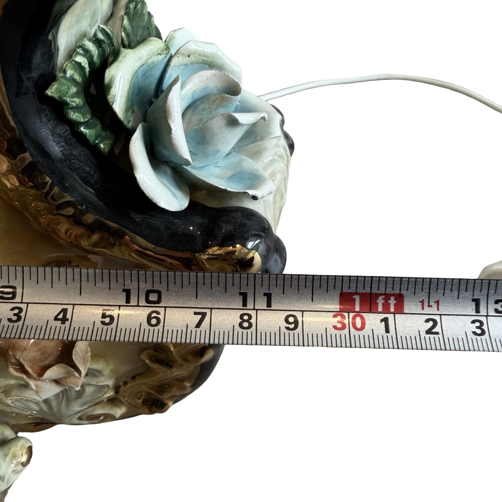 Large Capodimonte Cherub Table Lamp Italian Porcelain Figurine Decorative