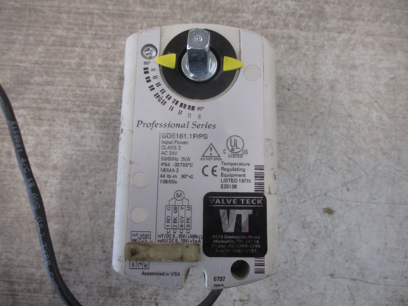 Valve Teck Professional Series Electric Damper Electric  Part #: GDE161.1P/PS