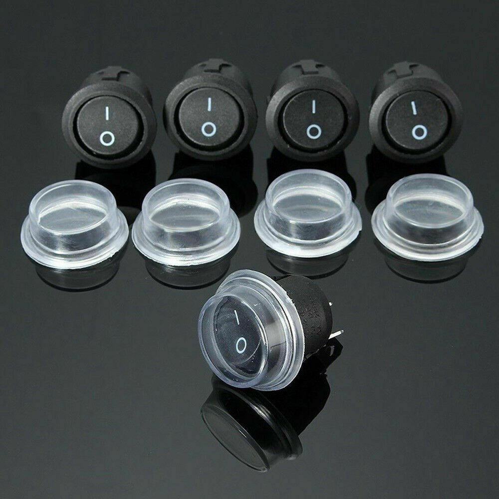 Toggle Switch Waterproof Cover 10A 12V 5pcs/Set Black Boat Button Mini