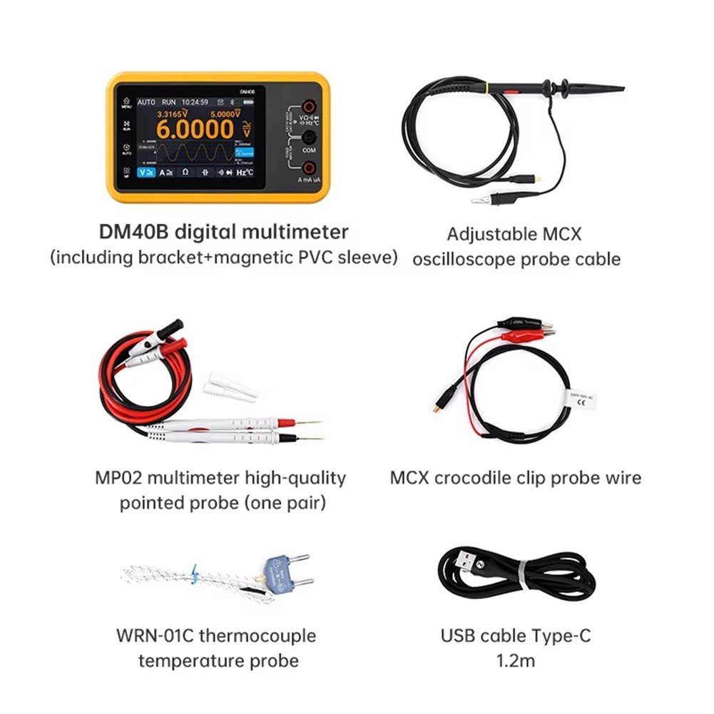 DM40 Digital Oscilloscope Multimeter Generator 50M Sample Rate Voltage8128 X