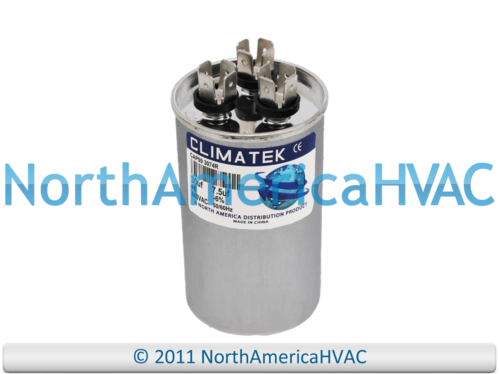 ClimaTek Dual Run Capacitor 30 + 7.5 uf MFD 370 Volt Fits Diversitech 3GR7530