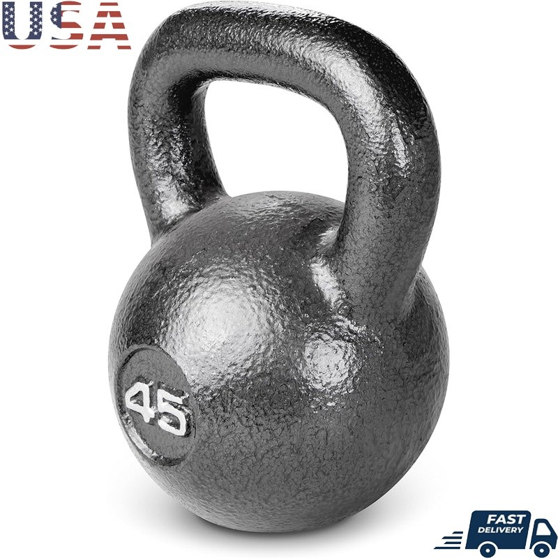 Premium Kettlebell Weights 45lb Cast Iron Home Gym Equipment Strength Training