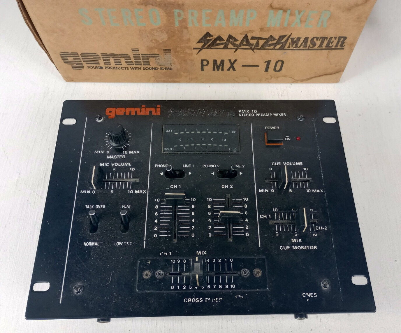 Gemini Scratch Master PMX - 10 Stero Preamp Mixer w/ Box