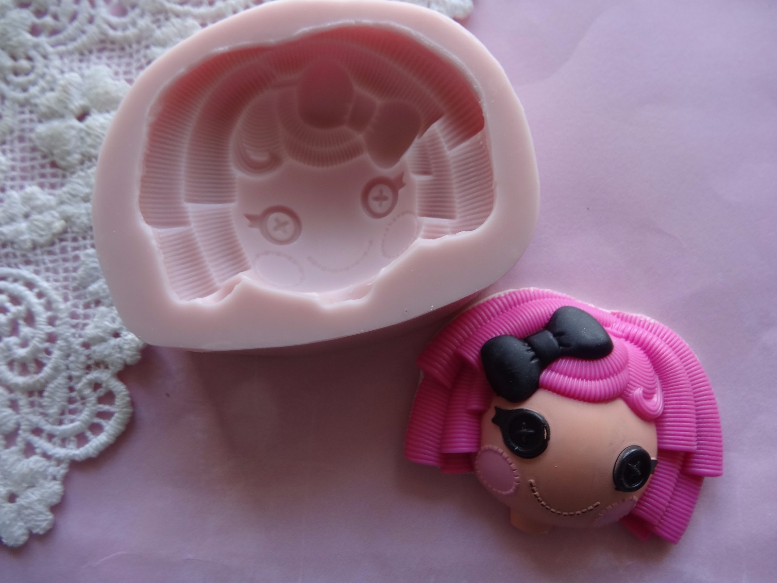 Lalaloopsy doll face silicone mold fondant cake decorating APPROVED FOR FOOD