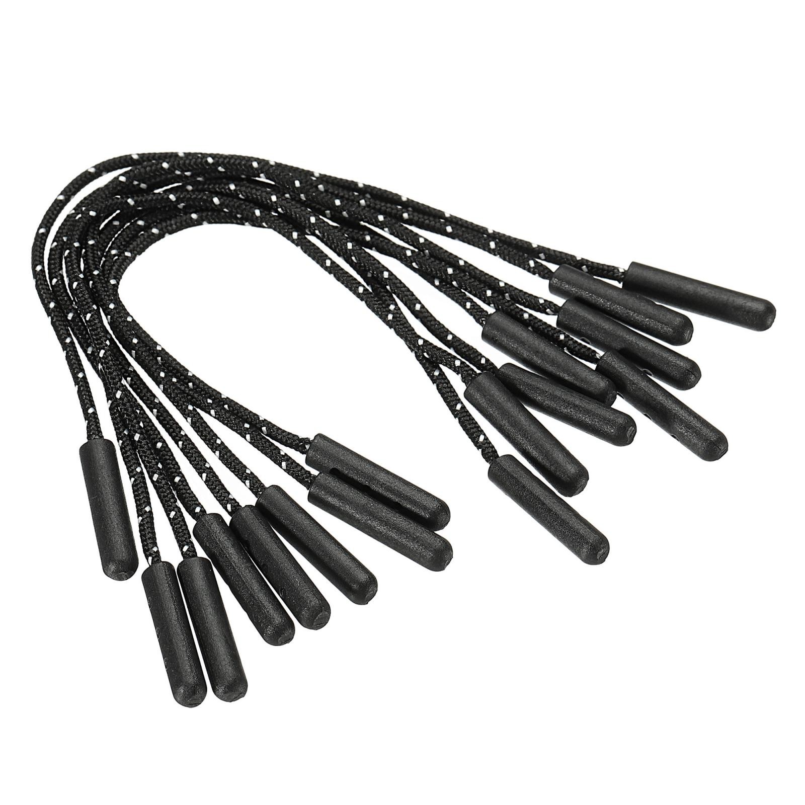 Zipper Pulls Extension Handle Cord, 15 Pack Plastic Puller Extender, Black