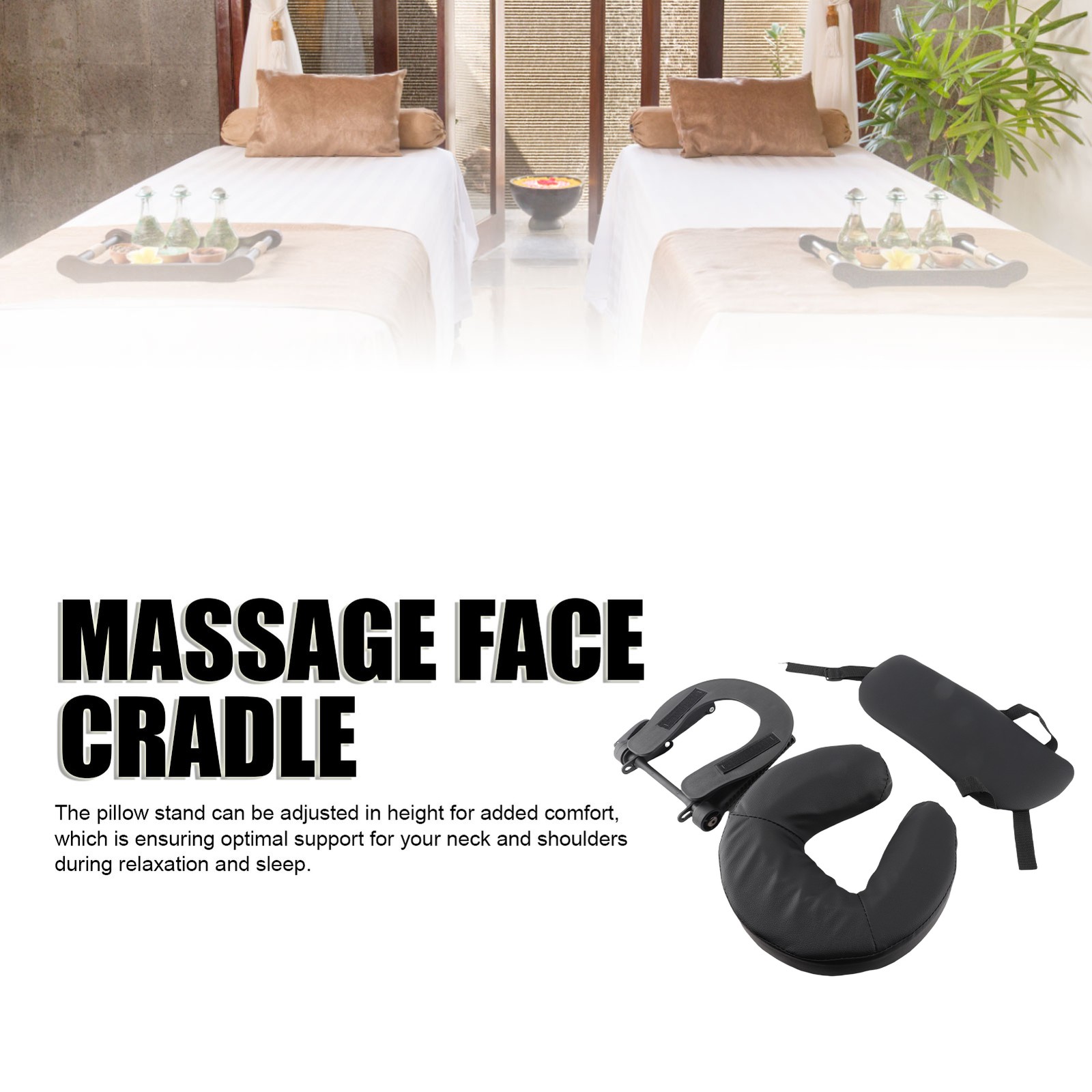 Beauty Bed Headrest Cradle U Shape Adjustable Folding Massage Table Face Cradle