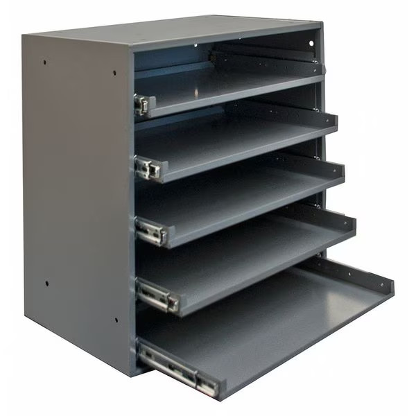 Mfg Sliding Drawer Cabinet Frame, 5 Drawers, 20-1/2 in W x 12-1/2 in D x 21 in