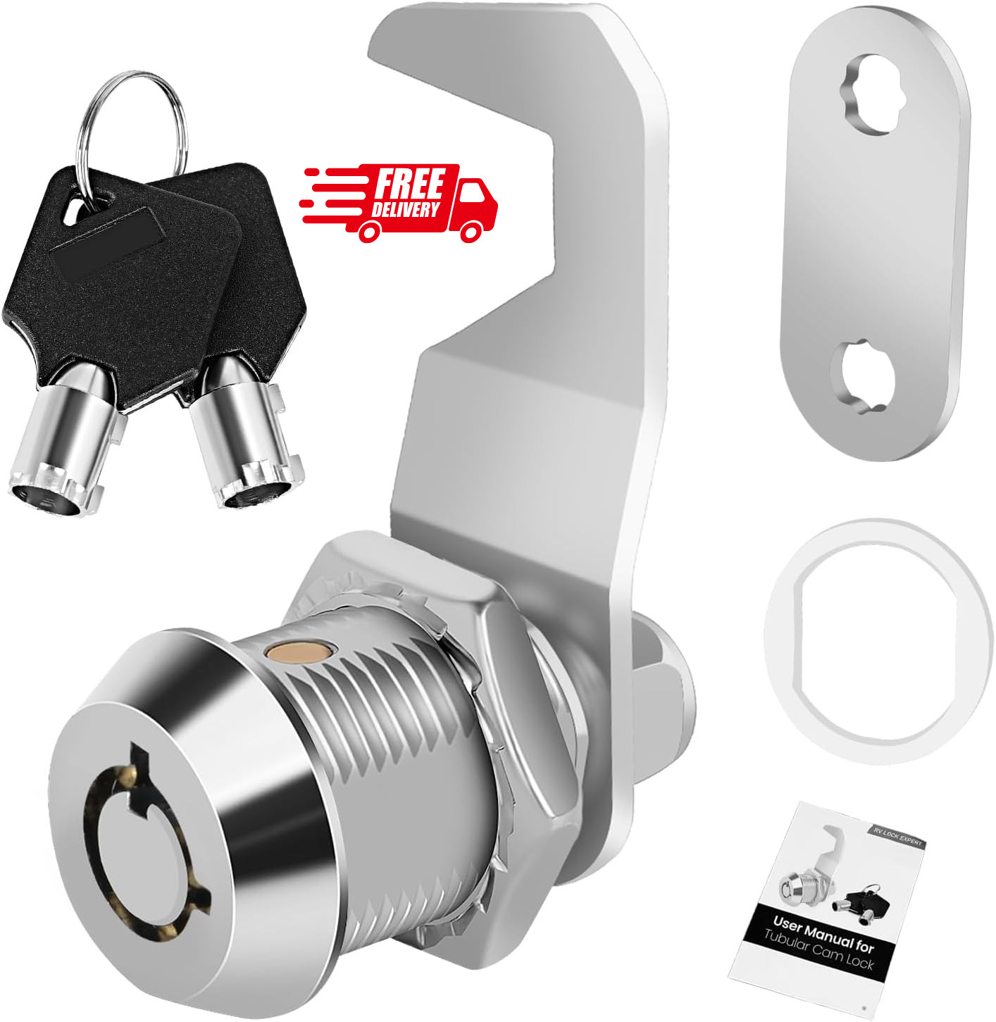 Harbor Freight Tool Cart Lock - Zinc Alloy (5/8 Inch 1 Pack-Black) - Hook Cam