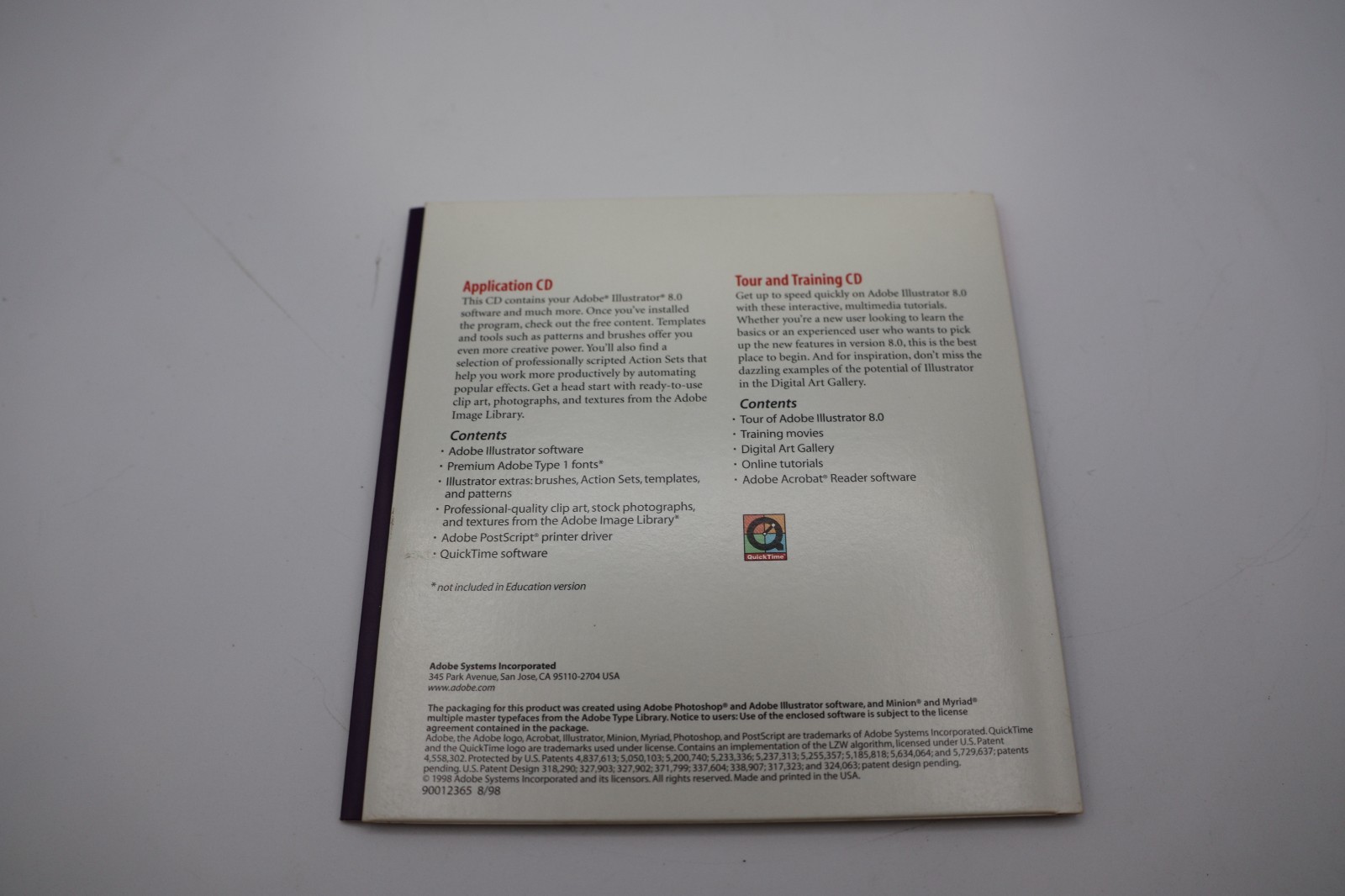 Adobe Illustrator 8.0 for Windows with Serial Number Missing CD