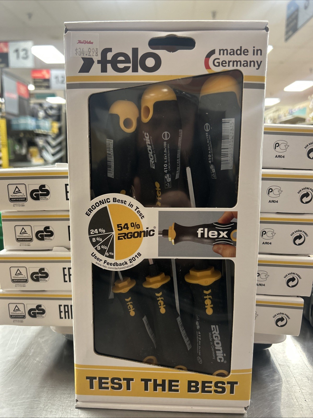 Felo Slotted & Phillips Ergonomic Screwdriver Set (6 Piece)