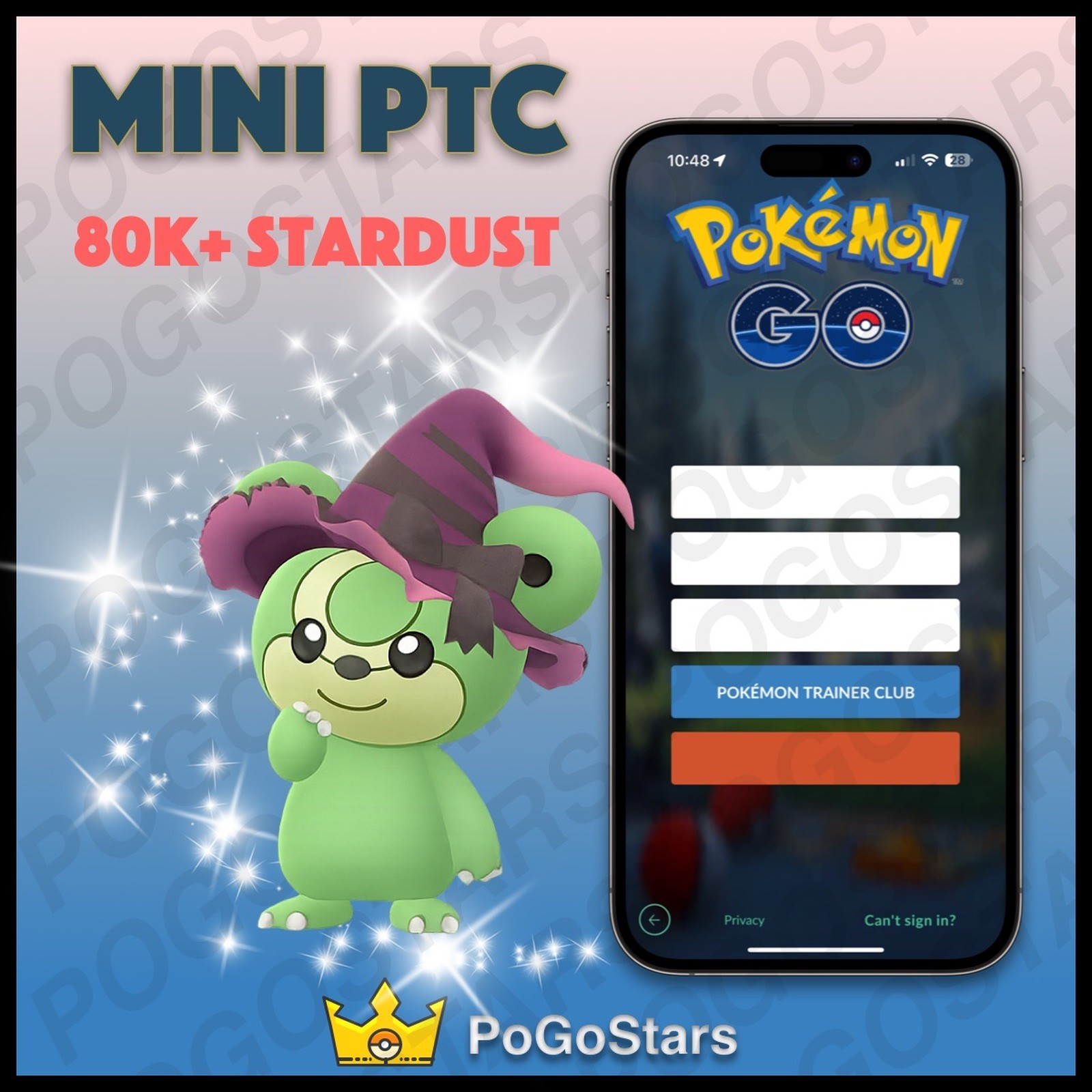 Pokémon PTC Go - Shiny Teddiursa Witch Hat - 80K Stardust✨Read Description✨