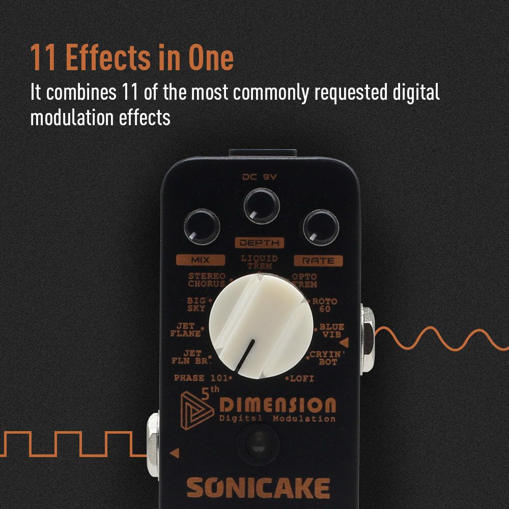 SONICAKE Digital Modulation Phaser/Flanger/Chorus/Tremolo effects pedal
