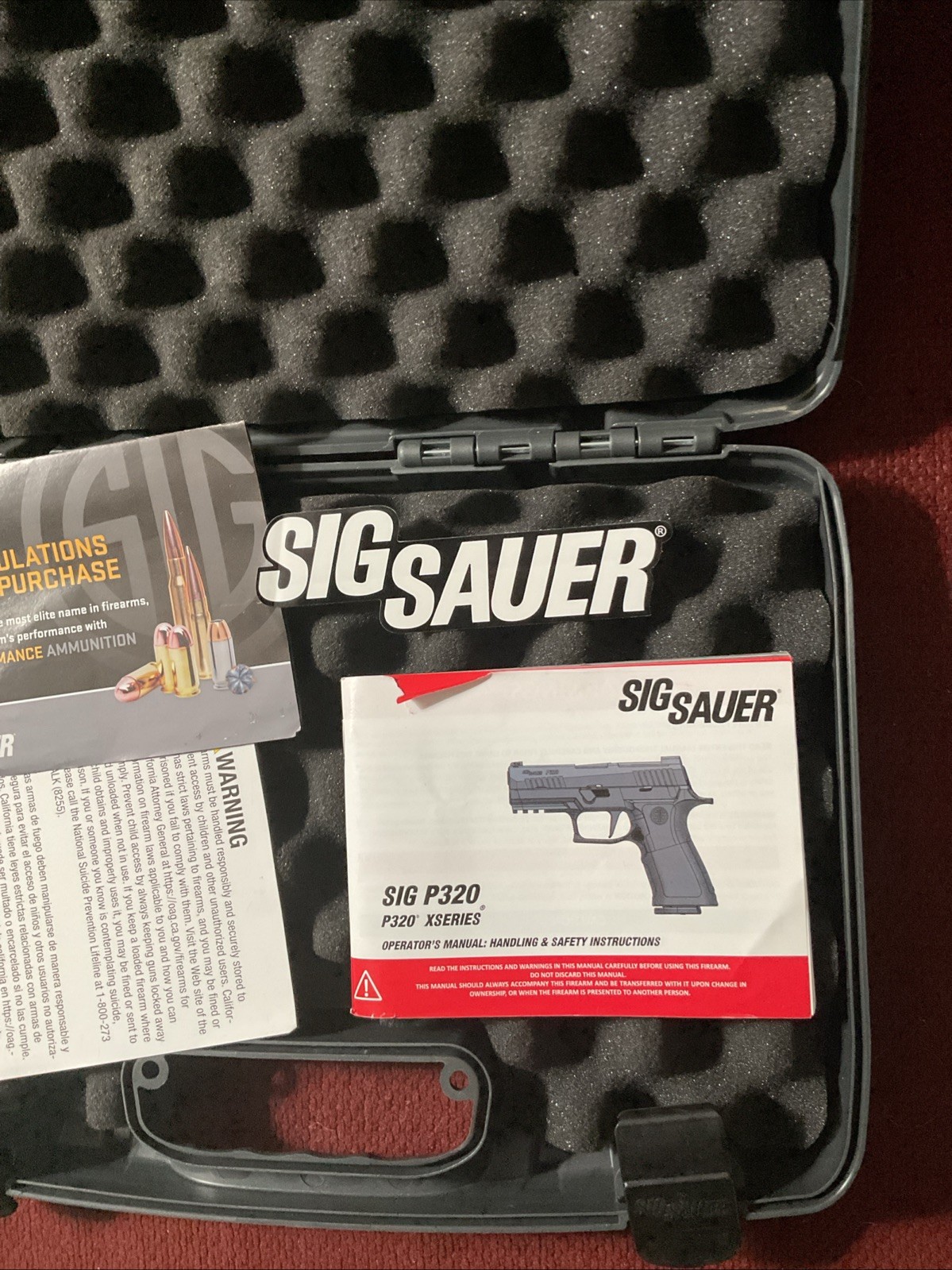 Sig Sauer P320 Series Hard Case Gun Box with Manual